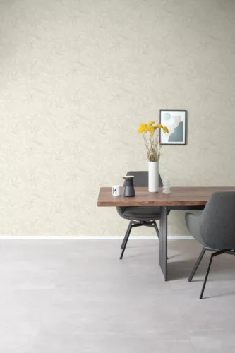 Rasch Schöner Wohnen Cosy Living vinyl, vlies anyagú fehér, beige színű leveles Modern tapéta