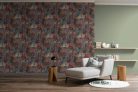 Rasch Schöner Wohnen Cosy Living vinyl, vlies anyagú piros, sárga, türkiz, fekete, mályva színű leveles Modern tapéta