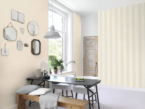 Rasch Schöner Wohnen Cosy Living vinyl, vlies anyagú fehér, beige színű csíkos Modern tapéta