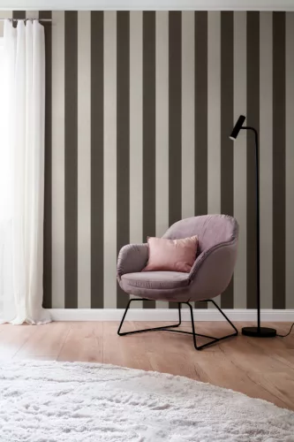 Rasch Schöner Wohnen Cosy Living vinyl, vlies anyagú szürke, fekete színű csíkos Modern tapéta