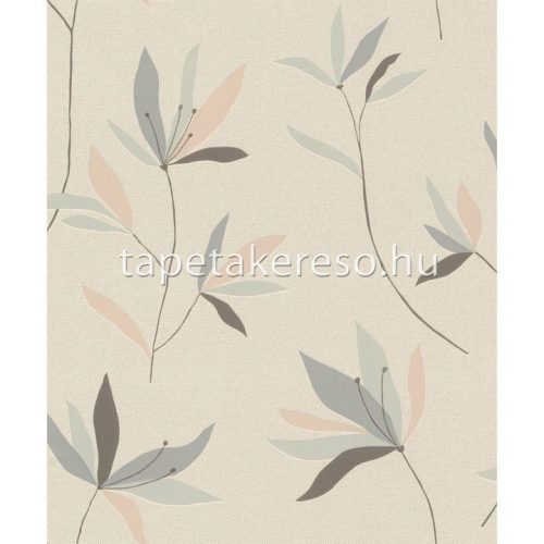 Rasch Color Your Life vlies, habos anyagú beige, kék, zöld színű virágos modern tapéta