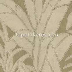   Arte Manila papír, vinyl anyagú keki, krém színű leveles, textilhatású natural tapéta