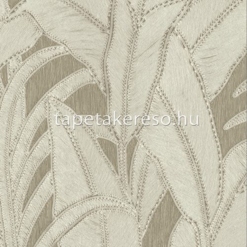 Arte Manila papír, vinyl anyagú barna, beige színű leveles, textilhatású natural tapéta