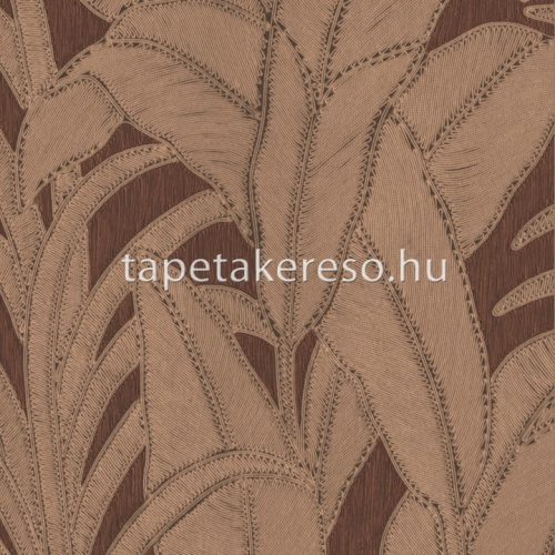 Arte Manila papír, vinyl anyagú bordó, barack színű leveles, textilhatású natural tapéta