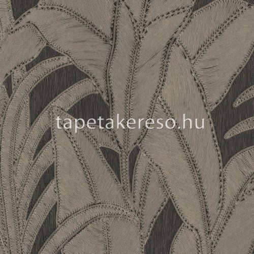 Arte Manila papír, vinyl anyagú barna színű leveles, textilhatású natural tapéta