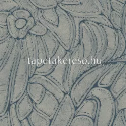   Arte Manila papír, vinyl anyagú kék, beige színű virágos, textilhatású natural tapéta