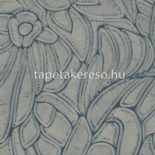 Arte Manila papír, vinyl anyagú kék, beige színű virágos, textilhatású natural tapéta