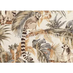   Jannelli & Volpi 181 Lemuria papír, vinyl anyagú beige, zöld, barna, szürke színű növényes, állatos, textilhatású modern, natural tapéta