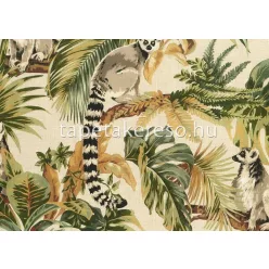   Jannelli & Volpi 181 Lemuria papír, vinyl anyagú beige, zöld, barna, fekete színű növényes, állatos, textilhatású modern, natural tapéta