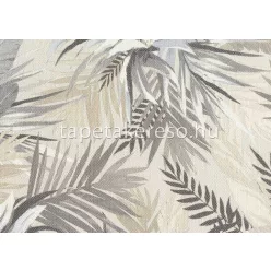   Jannelli & Volpi 181 Lemuria papír, vinyl anyagú beige, szürke, kék színű leveles, szövethatású modern, natural tapéta