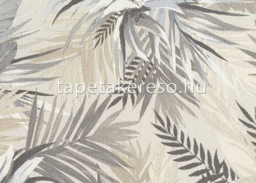 Jannelli & Volpi 181 Lemuria papír, vinyl anyagú beige, szürke, kék színű leveles, szövethatású modern, natural tapéta