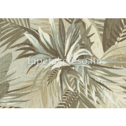   Jannelli & Volpi 181 Lemuria papír, vinyl anyagú keki, beige, türkiz, törtfehér színű leveles, szövethatású modern, natural tapéta