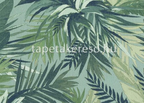 Jannelli & Volpi 181 Lemuria papír, vinyl anyagú türkiz, zöld, kék, beige színű leveles, szövethatású modern, natural tapéta