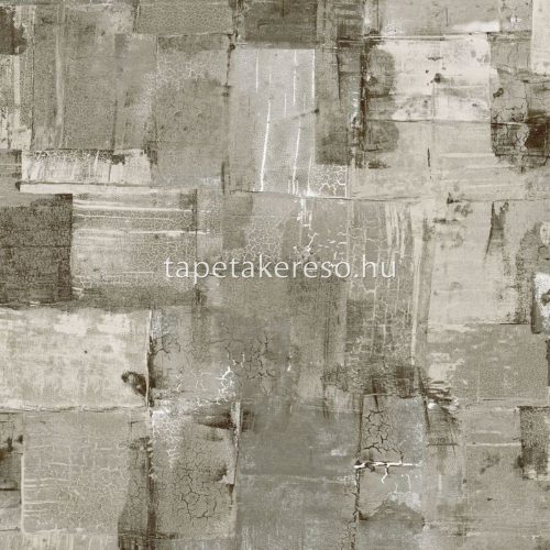Hohenberger Divino vlies anyagú barna, beige, fehér, gyöngyház színű kockás, repedezett, foltos modern tapéta