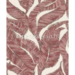   Rasch Welcome Home habos, vlies anyagú bordó, fehér, szürke színű leveles modern tapéta