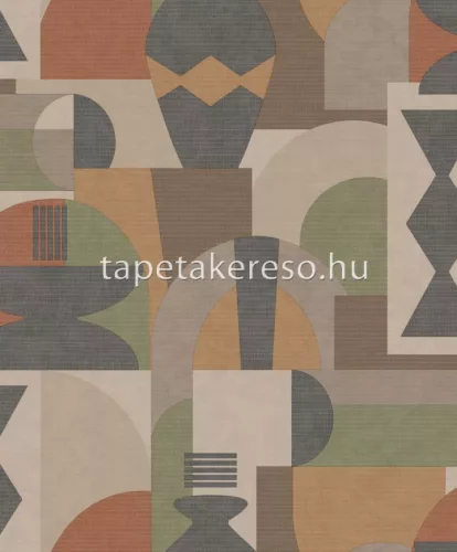 Holden Khalili vlies anyagú barna, zöld, fekete színű geometriai modern tapéta