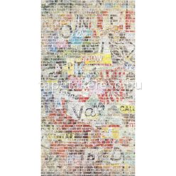   Casadeco Beauty Full Image vlies anyagú piros, sárga, kék, szürke, fehér színű téglamintás, feliratos, grafiti modern poszter