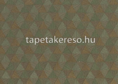 Jannelli & Volpi 602 Jaipur vlies, vinyl anyagú zöld, arany színű struktúrált, geometriai klasszikus tapéta