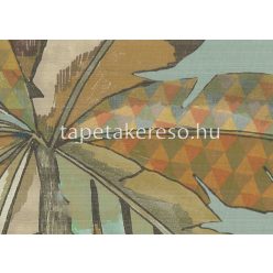   Jannelli & Volpi 602 Jaipur vlies, vinyl anyagú zöld, türkiz, narancssárga, beige, rózsaszín, barna színű fás, virágos, növényes, textilhatású klasszikus poszter