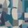 Rasch Tropical House vlies, vinyl anyagú kék, szürke, beige színű geometriai, textilhatású modern tapéta