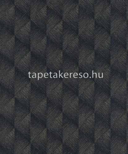 Rasch Tropical House vlies, vinyl anyagú fekete, arany színű 3d, geometriai modern tapéta