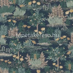   Rasch Rhapsody vlies, vinyl anyagú kék, zöld, barna színű fás modern, natural tapéta