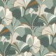 Rasch Rhapsody vlies, vinyl anyagú zöld, fehér, beige, rozsdabarna színű leveles modern, natural tapéta