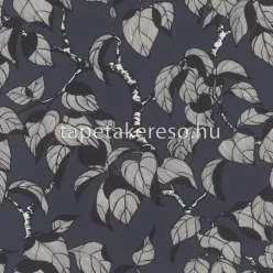   Rasch Rhapsody vlies, vinyl anyagú fekete, fehér színű leveles modern, natural tapéta