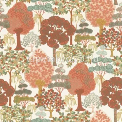   Rasch Rhapsody vlies, vinyl anyagú barna, fehér, zöld színű fás modern, natural tapéta