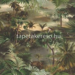   Rasch Rhapsody vlies, vinyl anyagú zöld, barna színű állatos, madaras, fás modern, natural tapéta