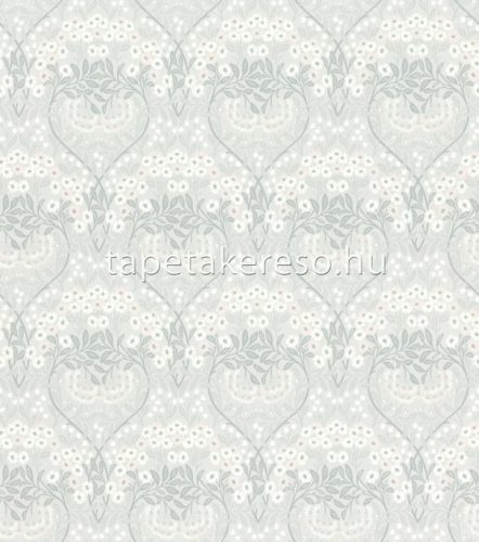 Rasch Sophia vlies anyagú szürke, fehér, rózsaszín színű virágos romantikus tapéta