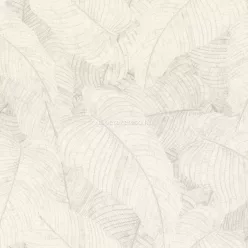   Rasch Amara vlies, vinyl anyagú fehér, szürke színű leveles modern, natural tapéta