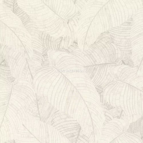 Rasch Amara vlies, vinyl anyagú fehér, szürke színű leveles modern, natural tapéta