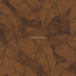   Rasch Amara vlies, vinyl anyagú barna színű leveles modern, natural tapéta