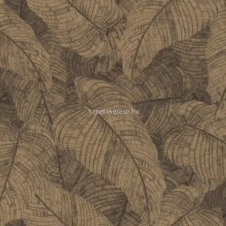   Rasch Amara vlies, vinyl anyagú barna színű leveles modern, natural tapéta