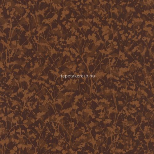 Rasch Amara vlies, vinyl anyagú barna, rozsdabarna színű növényes modern, natural tapéta