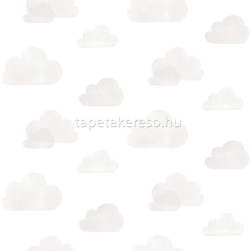 KT Exclusive Joy vlies anyagú fehér, szürke színű felhős gyerek tapéta