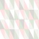 KT Exclusive Joy vlies anyagú fehér, rózsaszín, szürke, zöld színű geometriai gyerek tapéta
