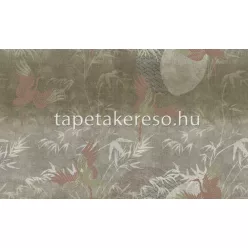  Decori & Decori ZEN vlies, vinyl anyagú homok, mályva, arany, fehér, fekete színű madaras, keleties, textilhatású modern tapéta