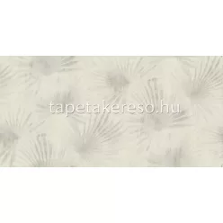   Decori & Decori ZEN vlies, vinyl anyagú fehér, szürke, gyöngyház színű leveles modern tapéta