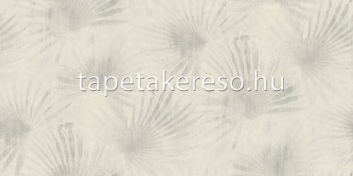 Decori & Decori ZEN vlies, vinyl anyagú fehér, szürke, gyöngyház színű leveles modern tapéta
