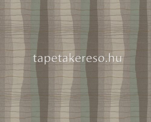 Decori & Decori ZEN vlies, vinyl anyagú barna, zöld színű hullámos, vonalas, textilhatású modern tapéta