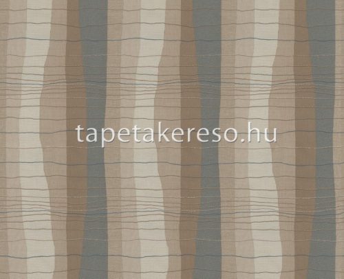 Decori & Decori ZEN vlies, vinyl anyagú barna, kék színű hullámos, vonalas, textilhatású modern tapéta
