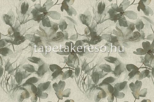 Decori & Decori ZEN vlies, vinyl anyagú szürke, zöld, bronz, barna színű virágos, textilhatású modern tapéta