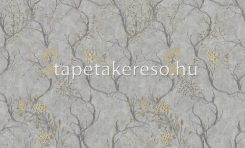 Decori & Decori ZEN vlies, vinyl anyagú ezüst, arany, szürke színű fás, virágos modern tapéta