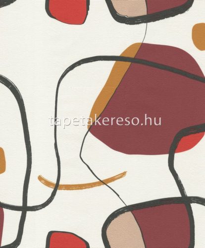 Emiliana Parati Interior vlies, vinyl anyagú fekete, fehér, bordó, piros, barna színű absztrakt modern tapéta