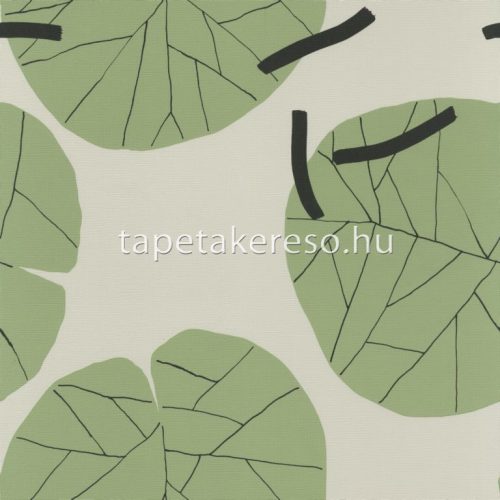 Emiliana Parati Interior vlies, vinyl anyagú szürke, zöld színű leveles modern tapéta