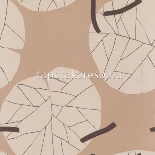 Emiliana Parati Interior vlies, vinyl anyagú beige, barack színű leveles modern tapéta