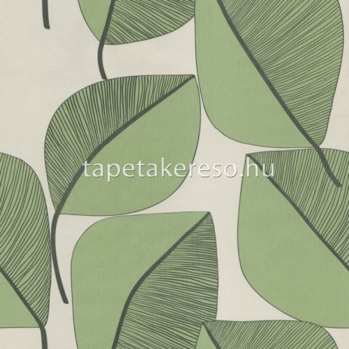 Emiliana Parati Interior vlies, vinyl anyagú beige, zöld színű leveles modern tapéta