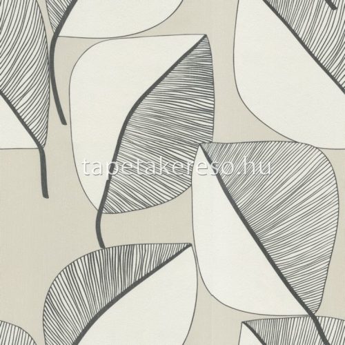 Emiliana Parati Interior vlies, vinyl anyagú beige, szürke színű leveles modern tapéta